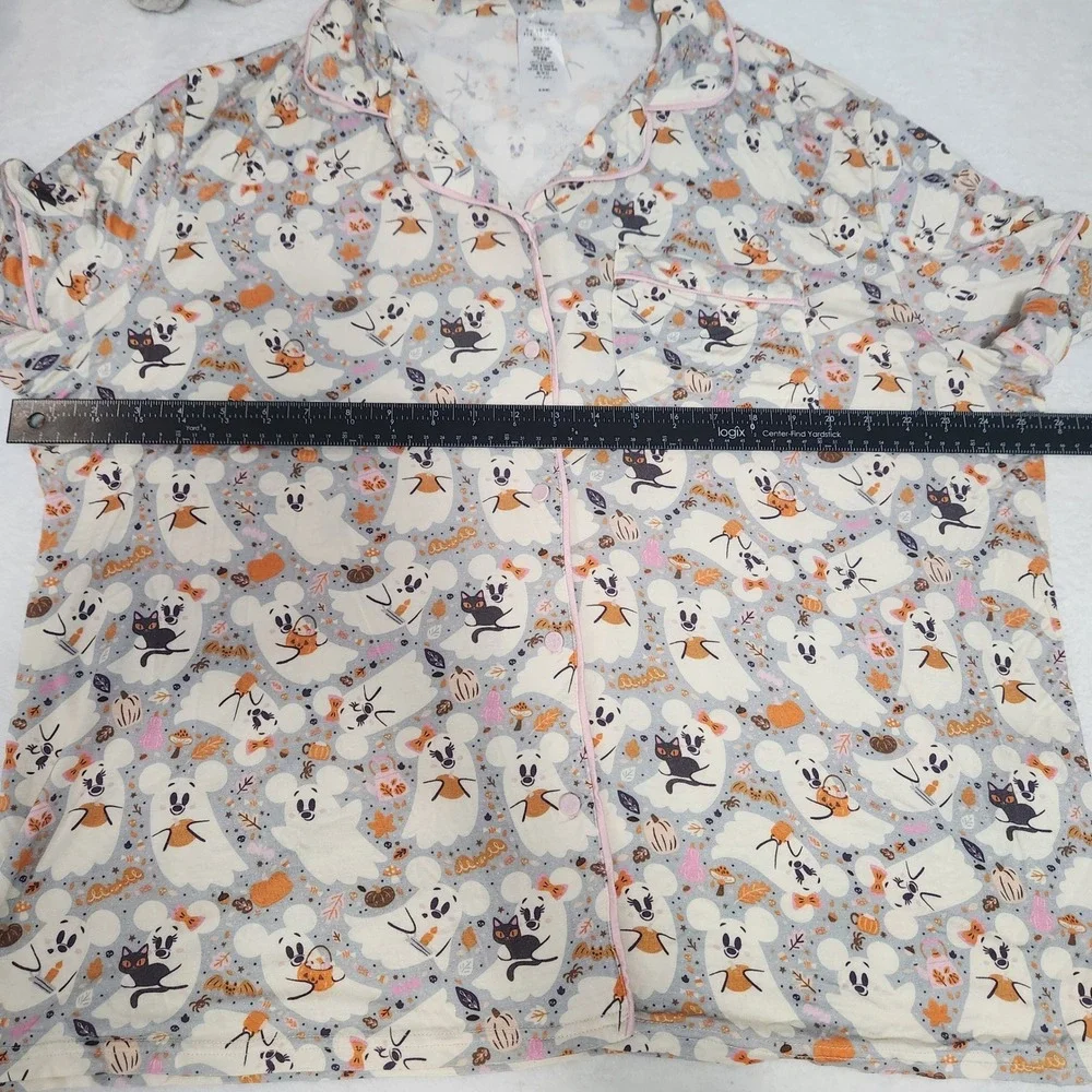 Disney Parks Cutie Ghost Pastel Mickey Minnie Halloween Pajama Top Womens 1X